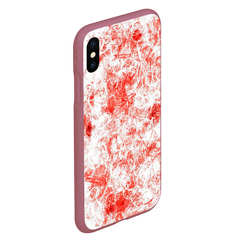 Чехол iPhone XS Max матовый Кроваво-грязные пятна / 3D-Малиновый – фото 2