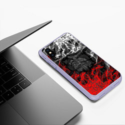 Чехол iPhone XS Max матовый Викинги, цвет: 3D-светло-сиреневый — фото 2