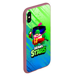 Чехол iPhone XS Max матовый Базз Buzz Brawl Stars, цвет: 3D-малиновый — фото 2