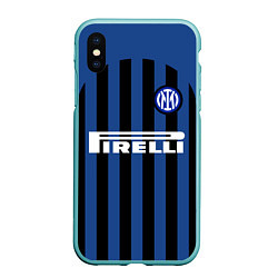 Чехол iPhone XS Max матовый INTER MILAN, цвет: 3D-мятный