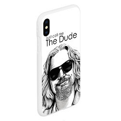 Чехол iPhone XS Max матовый Just call me the Dude, цвет: 3D-белый — фото 2