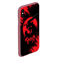 Чехол iPhone XS Max матовый BERSERK red краска, цвет: 3D-малиновый — фото 2