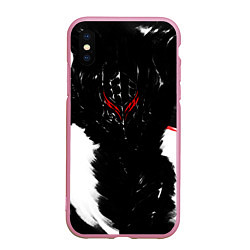 Чехол iPhone XS Max матовый БЕРСЕРК чб, цвет: 3D-розовый