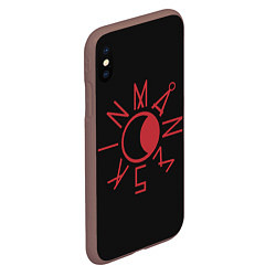 Чехол iPhone XS Max матовый Maneskin Logo, цвет: 3D-коричневый — фото 2