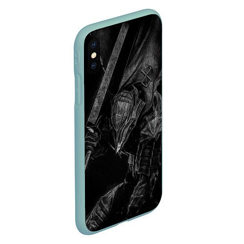 Чехол iPhone XS Max матовый БЕРСЕРК черно - белый / 3D-Мятный – фото 2