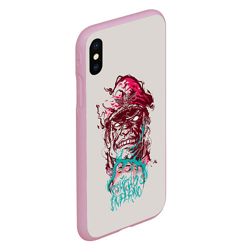 Чехол iPhone XS Max матовый Psycho Inferno / 3D-Розовый – фото 2