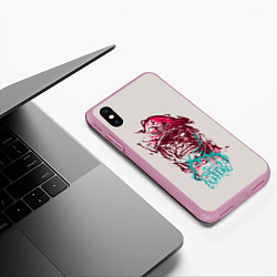Чехол iPhone XS Max матовый Psycho Inferno, цвет: 3D-розовый — фото 2