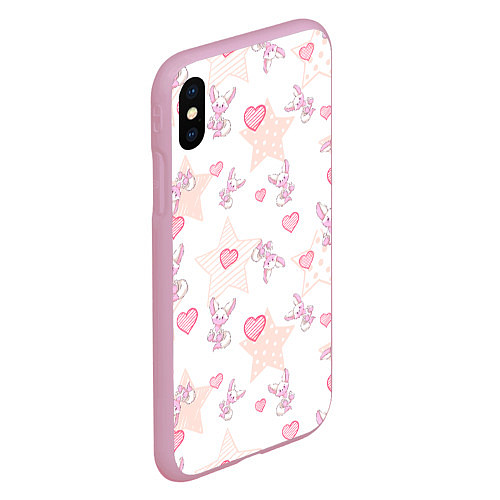 Чехол iPhone XS Max матовый Лисички / 3D-Розовый – фото 2