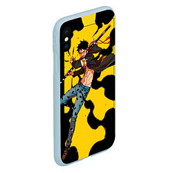 Чехол iPhone XS Max матовый Трафальгар Ло из One Piece, цвет: 3D-голубой — фото 2