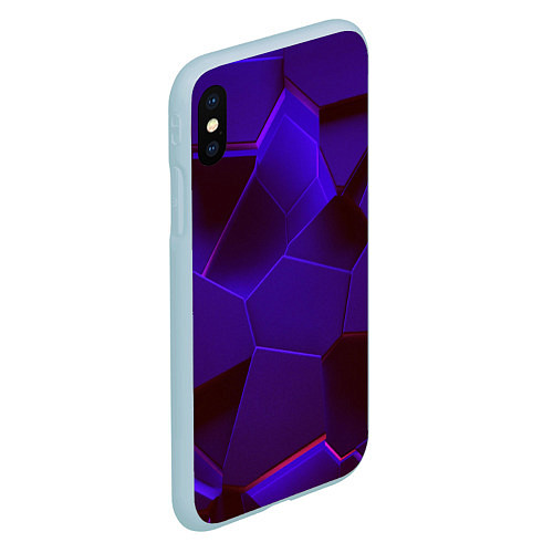 Чехол iPhone XS Max матовый СИНИЕ ПЛИТЫ 3D / 3D-Голубой – фото 2