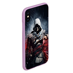 Чехол iPhone XS Max матовый Assassins Creed 4: Black Flag, цвет: 3D-сиреневый — фото 2