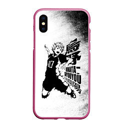 Чехол iPhone XS Max матовый Шоё Хината удар сверху Haikyuu!!