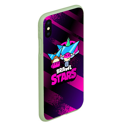 Чехол iPhone XS Max матовый Плохиш Базз Buzz Brawl Stars / 3D-Салатовый – фото 2