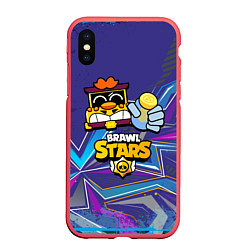 Чехол iPhone XS Max матовый Грифф Griff Brawl Stars, цвет: 3D-красный