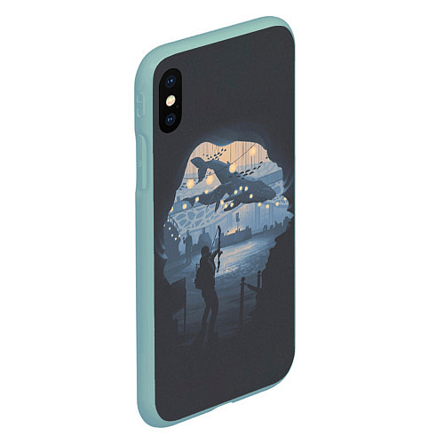 Чехол iPhone XS Max матовый Эбби с луком / 3D-Мятный – фото 2