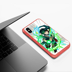 Чехол iPhone XS Max матовый ДЭКУ Boku no Hero Academia, цвет: 3D-красный — фото 2