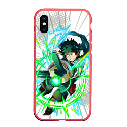 Чехол iPhone XS Max матовый ДЭКУ Boku no Hero Academia, цвет: 3D-красный