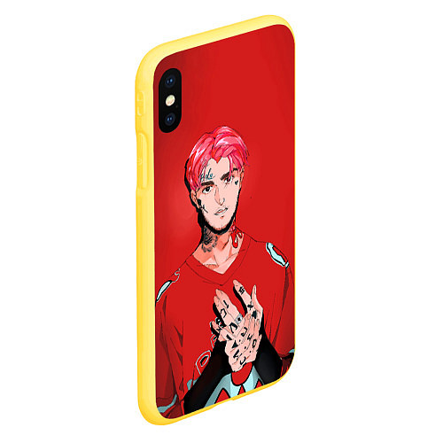 Чехол iPhone XS Max матовый Red Lil Peep / 3D-Желтый – фото 2