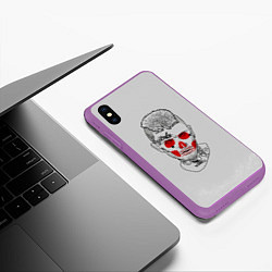 Чехол iPhone XS Max матовый Череп Лил Пипа, цвет: 3D-фиолетовый — фото 2