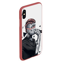 Чехол iPhone XS Max матовый Blind Lil Peep, цвет: 3D-красный — фото 2