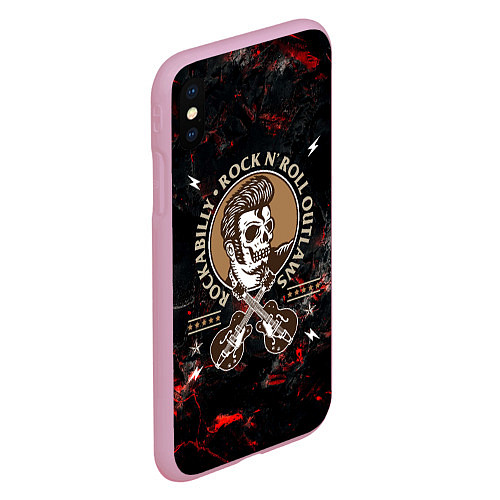 Чехол iPhone XS Max матовый Элвис Пресли Rock n roll / 3D-Розовый – фото 2