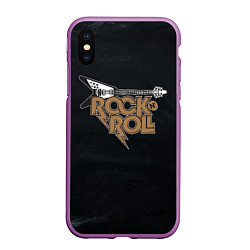 Чехол iPhone XS Max матовый Rock n Roll Гитара