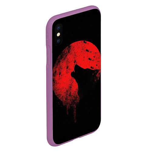 Чехол iPhone XS Max матовый Wolf 3D / 3D-Фиолетовый – фото 2