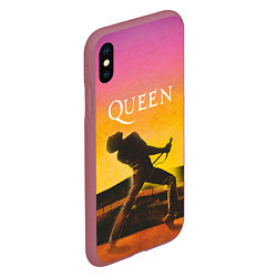 Чехол iPhone XS Max матовый Queen Freddie Mercury Z, цвет: 3D-малиновый — фото 2