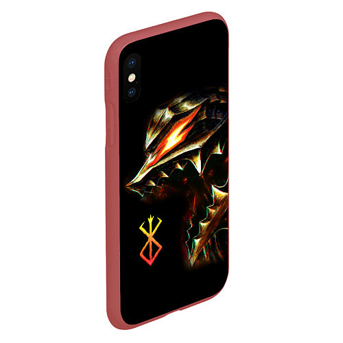 Чехол iPhone XS Max матовый BERSERK logo / 3D-Красный – фото 2