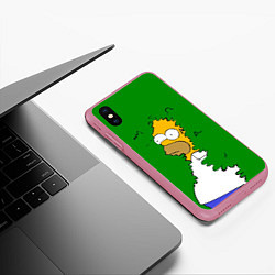 Чехол iPhone XS Max матовый Мем с Гомером, цвет: 3D-малиновый — фото 2