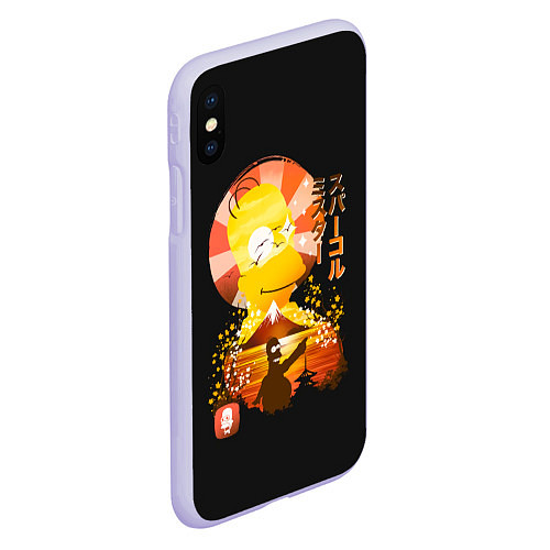 Чехол iPhone XS Max матовый Гомер в азии / 3D-Светло-сиреневый – фото 2