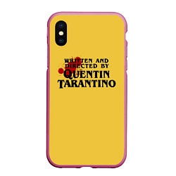 Чехол iPhone XS Max матовый Quentin Tarantino, цвет: 3D-малиновый