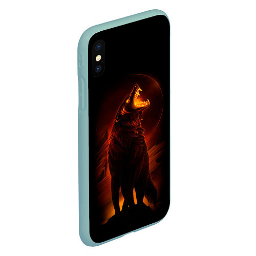 Чехол iPhone XS Max матовый DARK WOLF / 3D-Мятный – фото 2