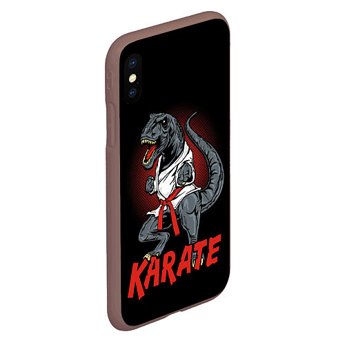 Чехол iPhone XS Max матовый KARATE T-REX / 3D-Коричневый – фото 2