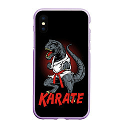 Чехол iPhone XS Max матовый KARATE T-REX, цвет: 3D-сиреневый