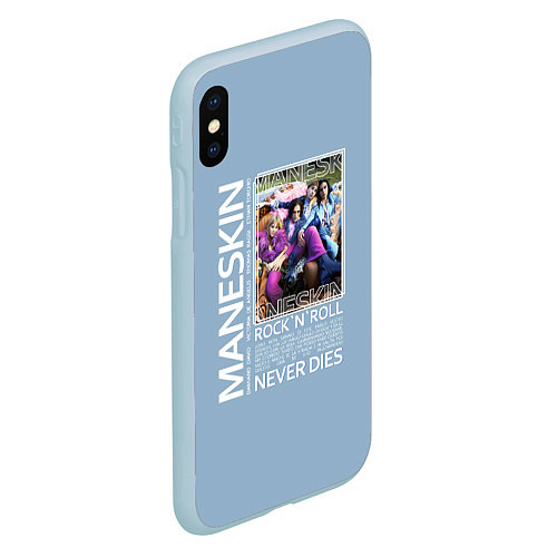 Чехол iPhone XS Max матовый Maneskin RocknRoll / 3D-Голубой – фото 2