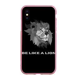 Чехол iPhone XS Max матовый BE LIKE A LION, цвет: 3D-розовый