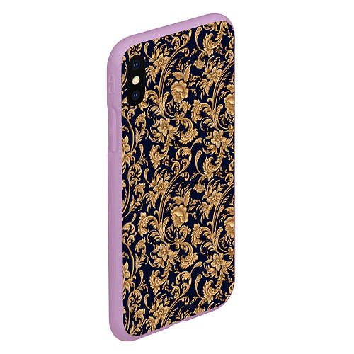 Чехол iPhone XS Max матовый Versace классические узоры / 3D-Сиреневый – фото 2