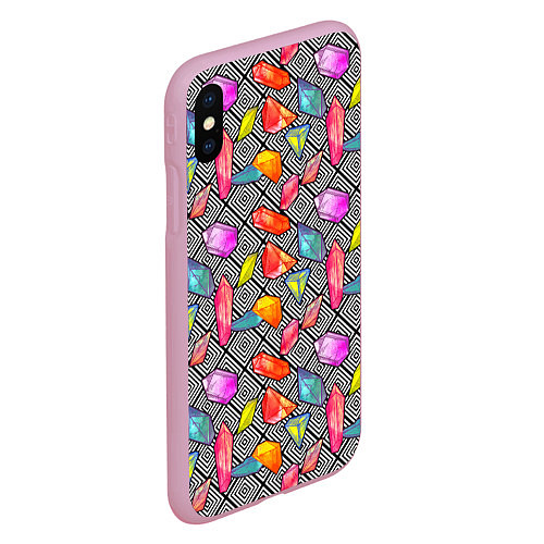 Чехол iPhone XS Max матовый Кристаллы / 3D-Розовый – фото 2