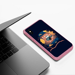 Чехол iPhone XS Max матовый Воодушевленный рыцарь, цвет: 3D-малиновый — фото 2