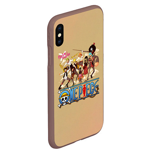 Чехол iPhone XS Max матовый Пираты Соломенной Шляпы One Piece / 3D-Коричневый – фото 2