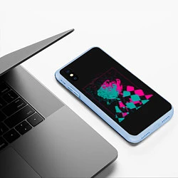 Чехол iPhone XS Max матовый Танджиро НЕОН, цвет: 3D-голубой — фото 2