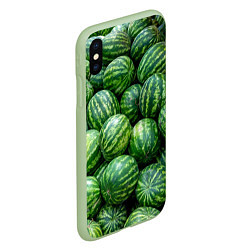 Чехол iPhone XS Max матовый Арбузы, цвет: 3D-салатовый — фото 2