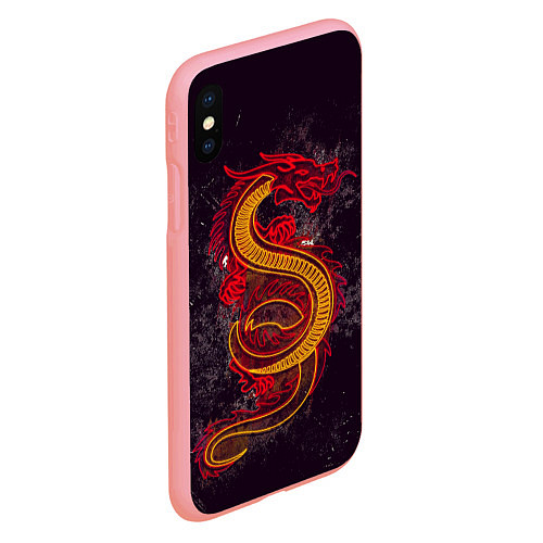 Чехол iPhone XS Max матовый НЕОНОВЫЙ ДРАКОН, 3d / 3D-Баблгам – фото 2