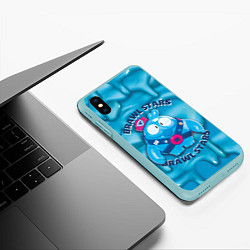 Чехол iPhone XS Max матовый Скуик и слизь, цвет: 3D-мятный — фото 2