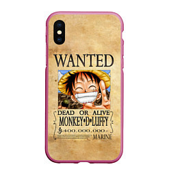 Чехол iPhone XS Max матовый Манки Д Луффи в розыске One Piece, цвет: 3D-малиновый