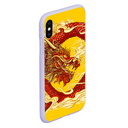 Чехол iPhone XS Max матовый Китайский Дракон, China Dragon, цвет: 3D-светло-сиреневый — фото 2