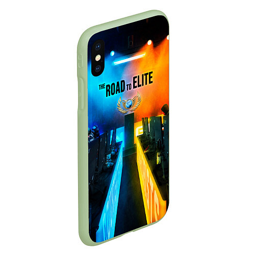 Чехол iPhone XS Max матовый Road to global elite / 3D-Салатовый – фото 2