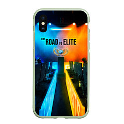 Чехол iPhone XS Max матовый Road to global elite, цвет: 3D-салатовый