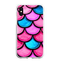 Чехол iPhone XS Max матовый Морская Чешуя!, цвет: 3D-белый
